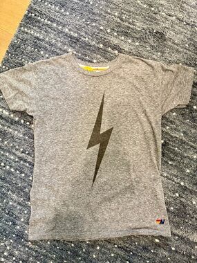 Aviator Nation Kids Grey Lightning Bolt Tee